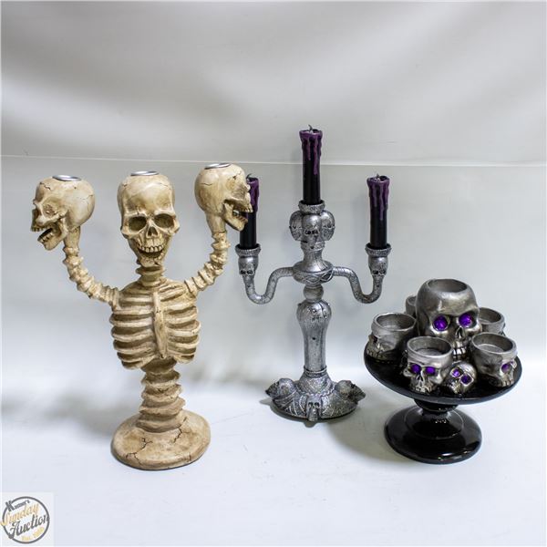 LOT OF SKELETON HALLOWEEN DECOR