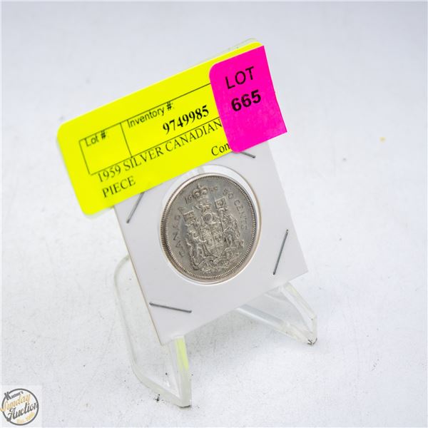 1959 SILVER CANADIAN 50 CENT PIECE