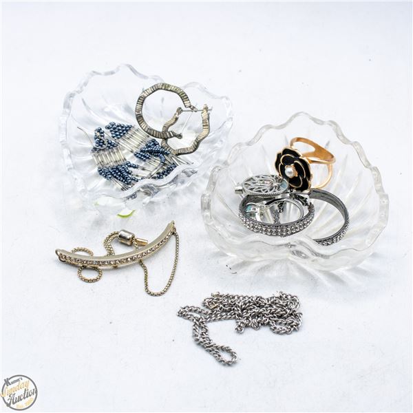 ITALIAN CRYSTAL HEART SHAPED TRINKET BOX W/