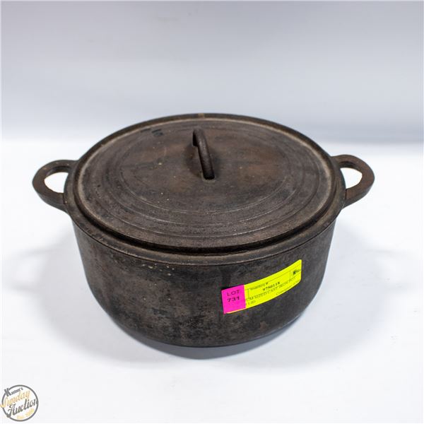 MEDIUM SIZED CAST IRON POT WITH LID
