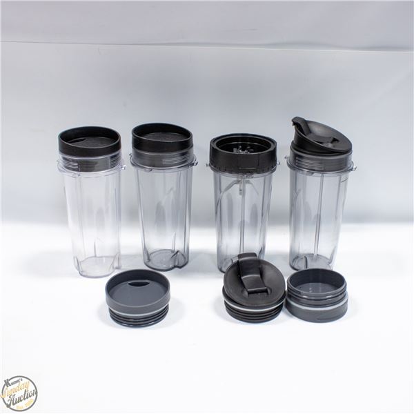 BOX WITH 4 NINJA CUPS WITH VARIOUS STYLE LIDS