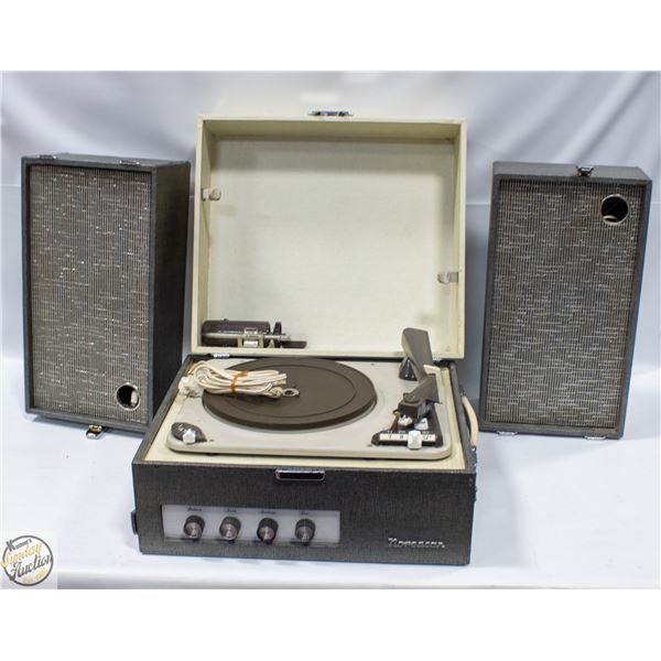 VINTAGE NORESCAN RECORD PLAYER WITH SPEAKERS