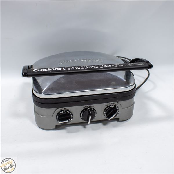 CUISINART 5 IN 1 GRIDDLER INDOOR GRILL, GRIDDLE,