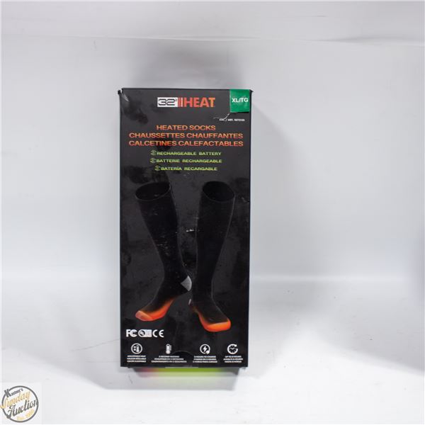 NEW 32 DEGREES HEATED SOCKS, SIZE X-LARGE