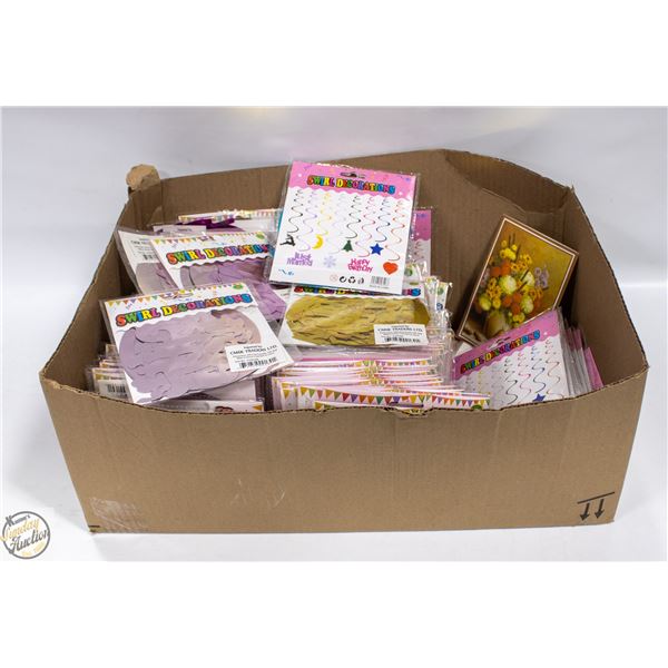 BOX LOT OF SWIRL DECORATIONS