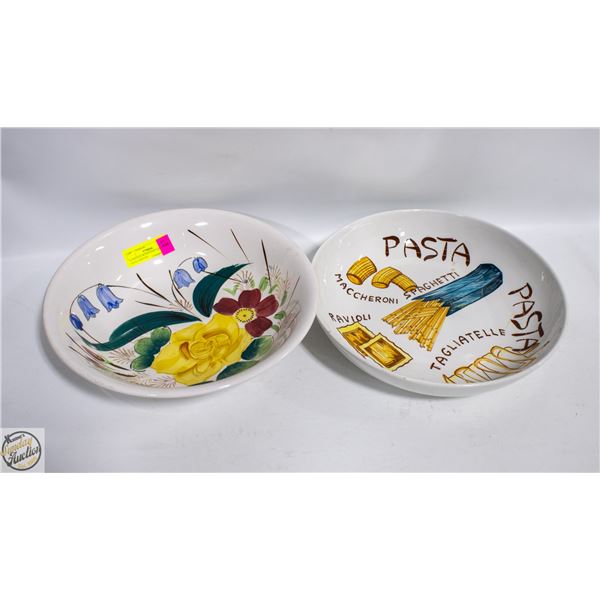2 VINTAGE IRONSTONE LARGE PASTA SERVING