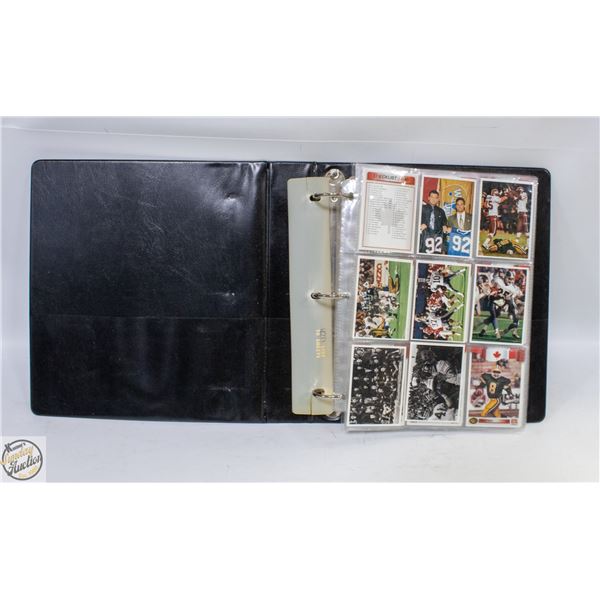 BINDER OF CFL TRADING CARDS