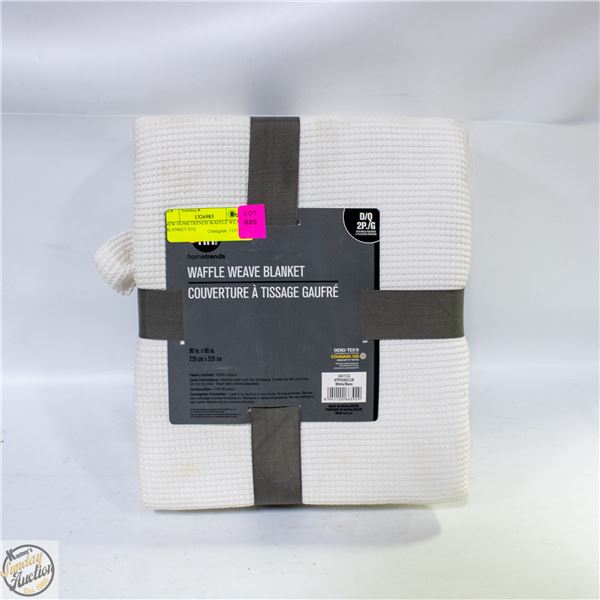 NEW HOMETRENDS WAFFLE WEAVE BLANKET D/Q
