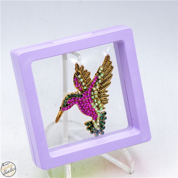NEW HUMMINGBIRD HOT PINK RHINESTONES