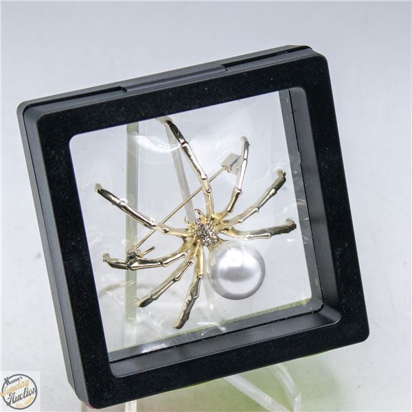 NEW SPIDER BROOCH WITH LARGE PEARL