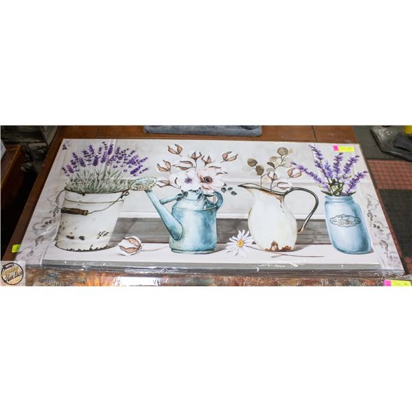 NEW CANVAS WALL ART FLOWERS AND POTS