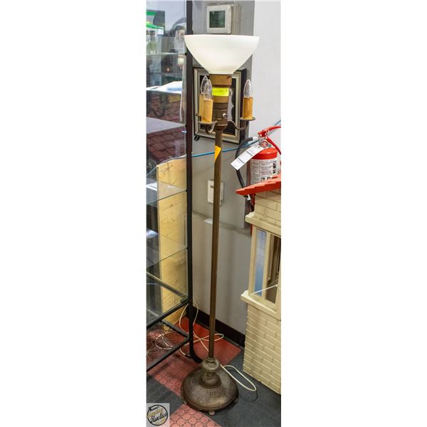 CAST & MILKGLASS FLOOR LAMP 62"