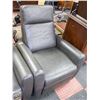 Image 1 : LEATHER RECLINING CHAIR - GREY