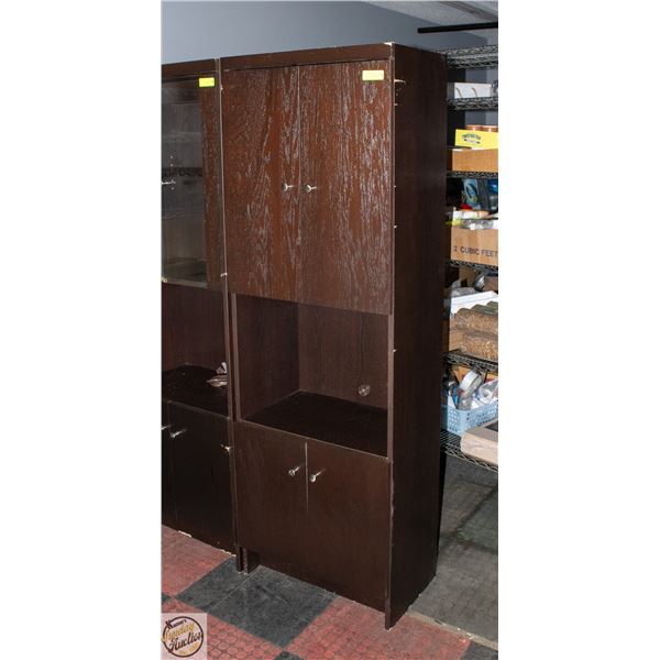 DARK WOOD 5-SHELF STORAGE/DISPLAY CABINET -