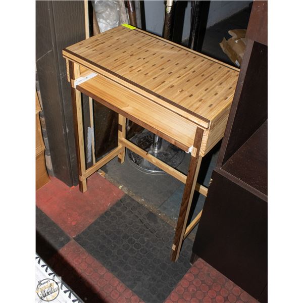 HANDCRAFTED INLAID WOOD DESK/TABLE 32"H 25'W 14'D