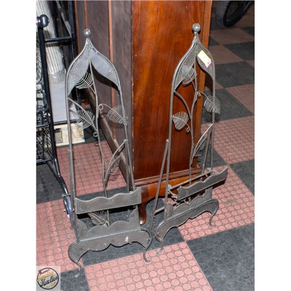 PAIR OF METAL ART EASELS