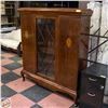 Image 1 : VINTAGE WOODEN DISPLAY CABINET WITH GLASS DOOR