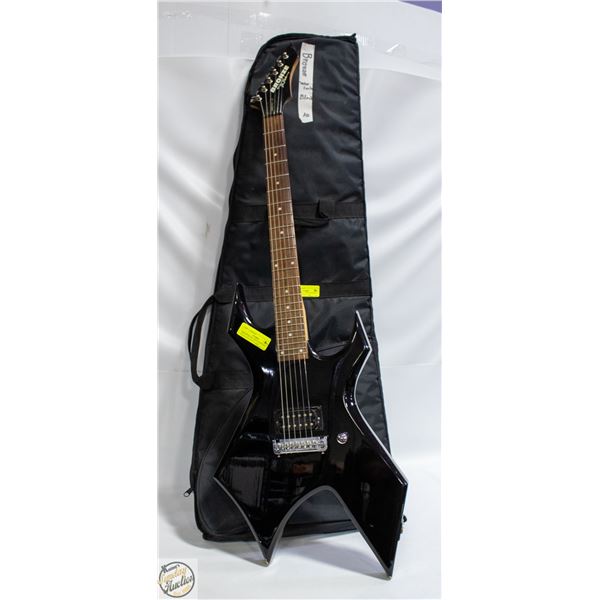 BRONZE BY B.C. RICH WARLOCK BLACK WITH SOFT CASE