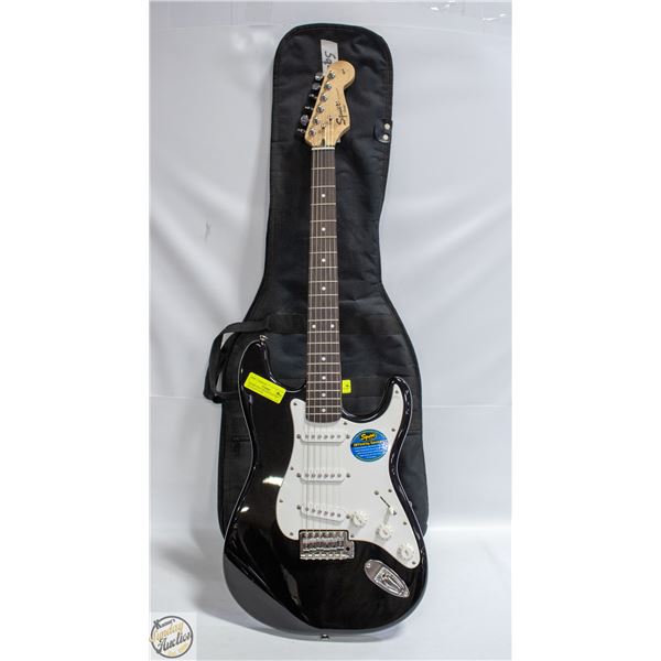 1SQUIRE STRAT BLACK ELECTRIC WITH SOFT CASE