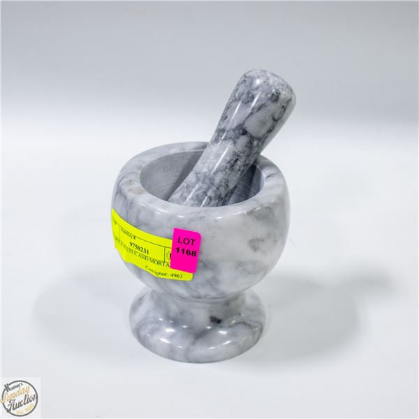MARBLE PESTLE AND MORTAR
