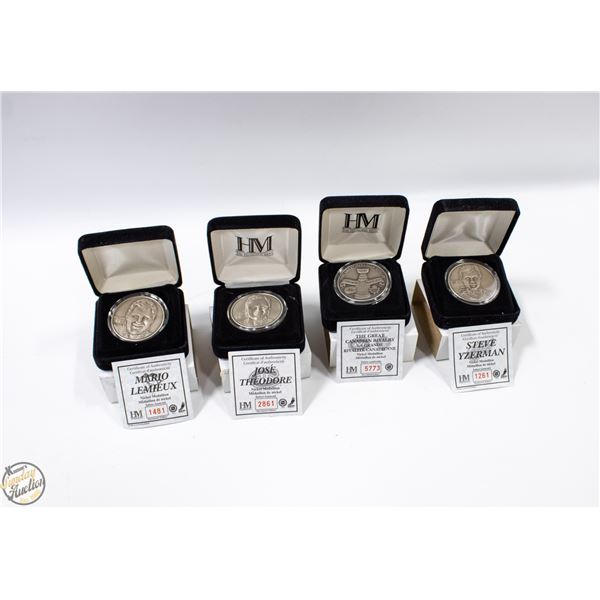 LOT OF LIMITED EDITION HOCKEY COINS W/CASES