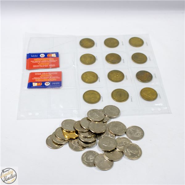 COLLECTION OF VINTAGE HOCKEY TOKENS ETC