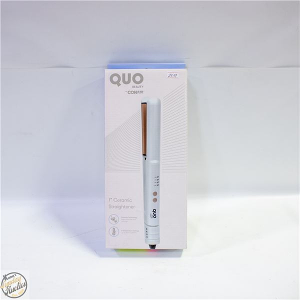 NEW QUO BEAUTY BY CONAIR 1" CERAMIC STRAIGHTENER