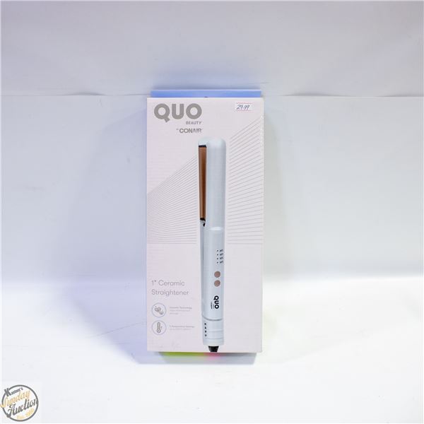 NEW QUO BEAUTY BY CONAIR 1" CERAMIC STRAIGHTENER