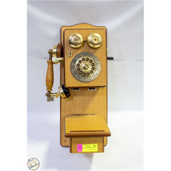 WOODEN WALL HANGING PHONE (NEEDS WIRING)
