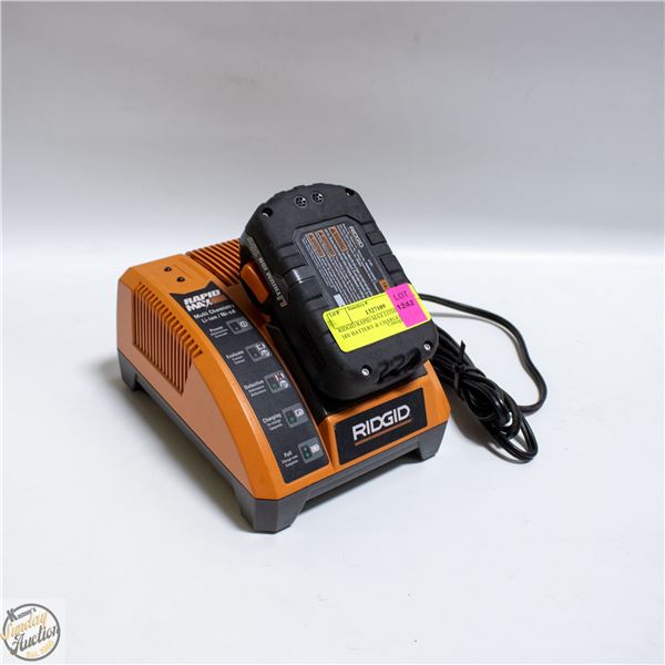 RIDGID RAPID MAX LITHIUM ION 18V BATTERY & CHARGER