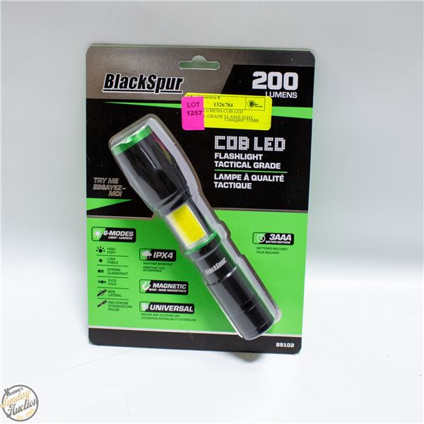 NEW 200 LUMENS COB LED TACTICAL GRADE FLASHLIGHT