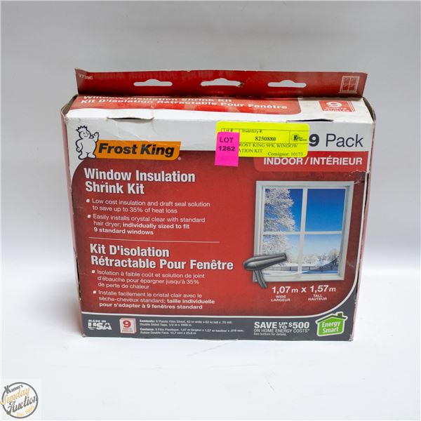 NEW FROST KING 9PK WINDOW INSULATION KIT