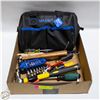Image 1 : BOX W/ BRAND NEW TOOLS AND TOOL BAG