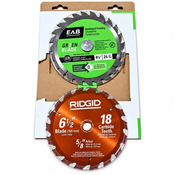 NEW 2 CIRCULAR SAW BLADES EAB + RIDGID 6-1/2"