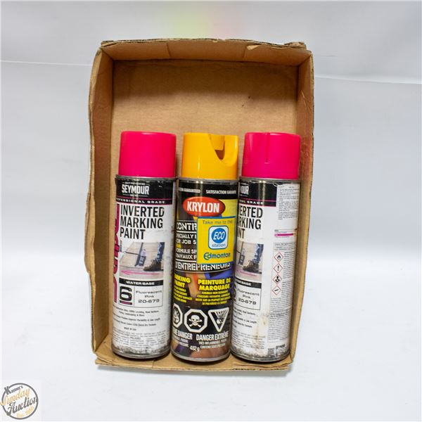 3 CANS INVERTED MARKING SPRAY PAINT