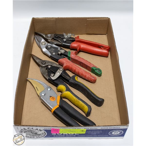 MILWAUKEE TIN SNIPS PLUS OTHER SNIPS AND