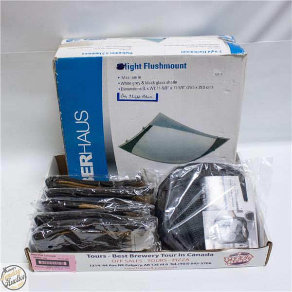 ESTATE FLUSHMOUNT LIGHT + FOLDING LAUNDRY
