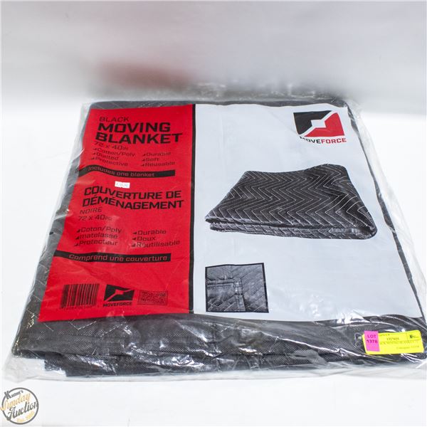 NEW BLACK MOVING BLANKET 72" X 40"