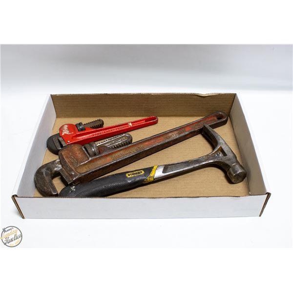 HAMMER WITH PIPE WRENCHES