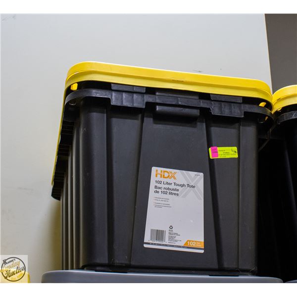 BUNDLE OF TWO HDX "TOUGH TOTE" 102 LITER