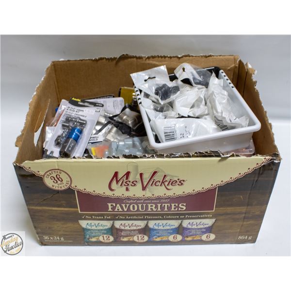 BOX OF COPPER AIR FITTINGS