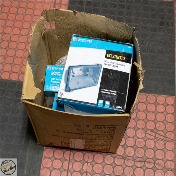 3X 500W HALOGEN FLOOD LIGHTS
