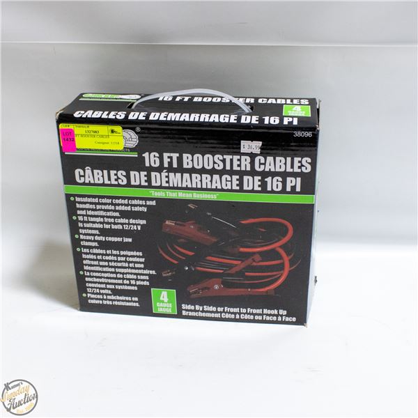 GRIP 16FT BOOSTER CABLES