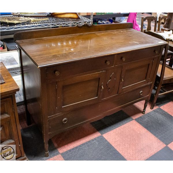 ANTIQUE SIDEBOARD SOLID WOOD H-41.5" W-22" L-54.5"