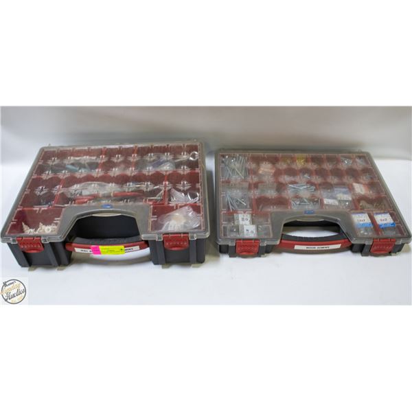 (2) HARDWARE ORGANIZERS WITH CONTENTS