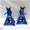Image 1 : PAIR OF 3-1/2 TON RATCHET LOCKING JACK STANDS