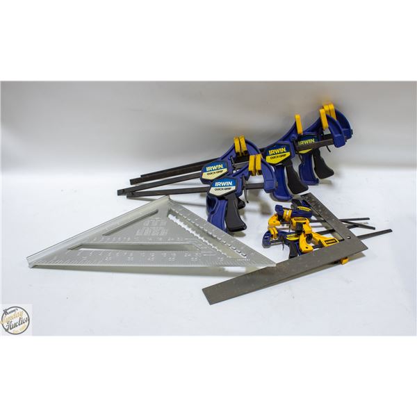 IRWIN QUICK CLAMPS + EMPIRE CORNER LEVEL