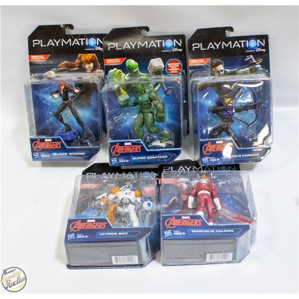 5 SEALED PLAYMATION AVENGERS FIGURES