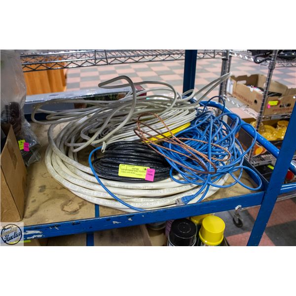 LOT OF COPPER WIRE, COAXIAL CABLE AND MORE