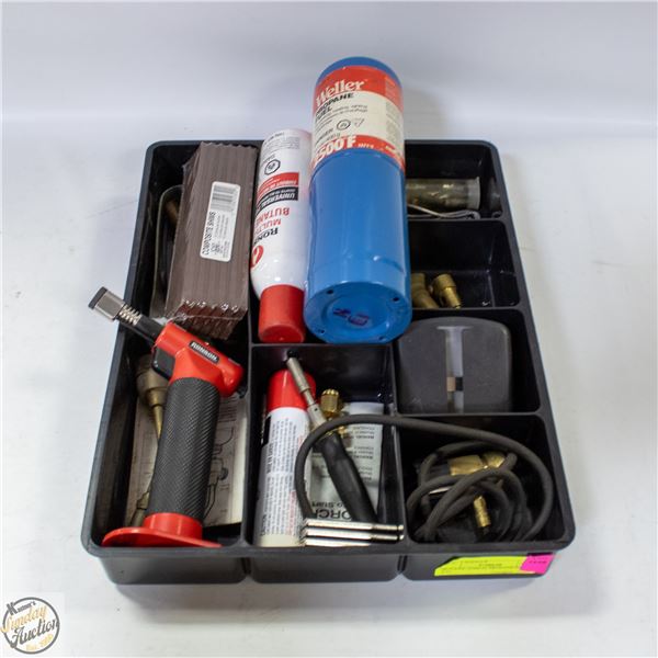 BUTANE, TORCH, PROPANE BOTTLE ETC